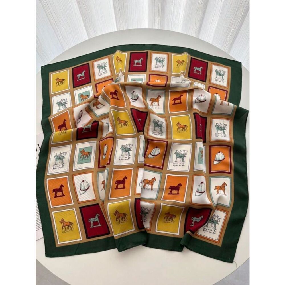 Equestrian Print Scarf P120